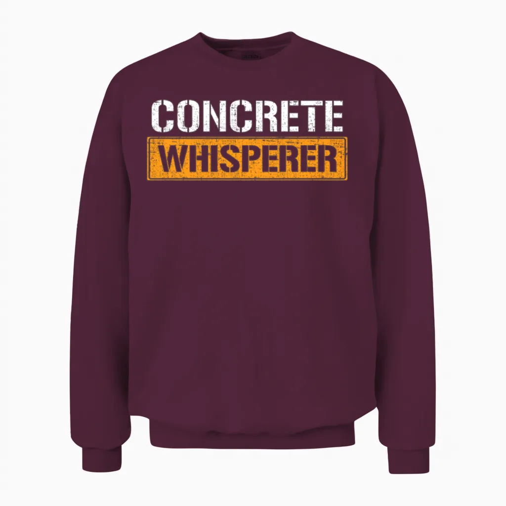 Concrete Whisperer Concrete Unisex Sweatshirt in Maroon