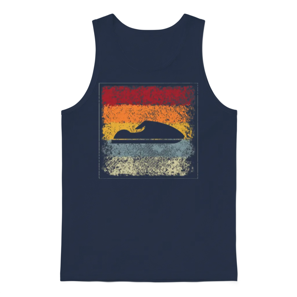 Jetski Retro Unisex Tank Top - Navy