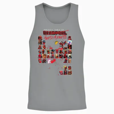 Marvel Deadpool Periodic Table of Awesomeness T-Shirt Small Unisex Tank Top - Sport Grey