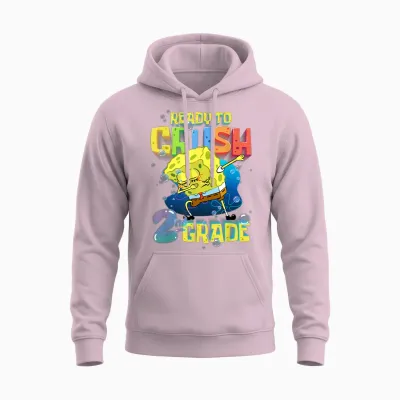 Spongebob Dabbing Ready to Crush 2nd Grade School Spongebob Unisex Hoodie - Light Pink