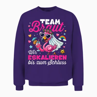 Jga Women's T-Shirt Team Bride Stag Night Women T-Shirt, Black, S Unisex Sweatshirt - Purple