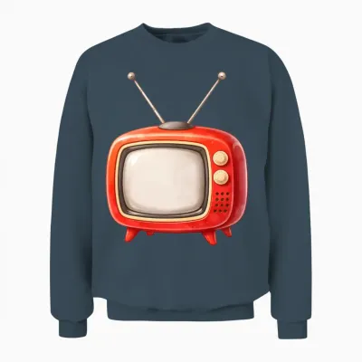 Retro Tv Illustration Unisex Sweatshirt - Dark Heather