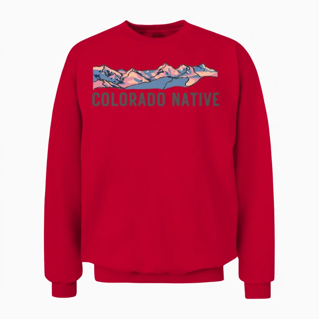 Colorado Native - Full Color Unisex Sweatshirt in Red