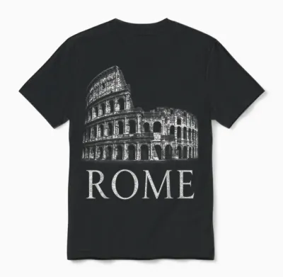 Colosseum Rome Italy Historical Monument Travel Ancient Unisex T-Shirt - Black