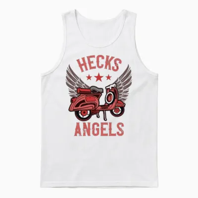 Hecks Angels Funny Scooter Gift Vintage Moped Grap Unisex Tank Top - White
