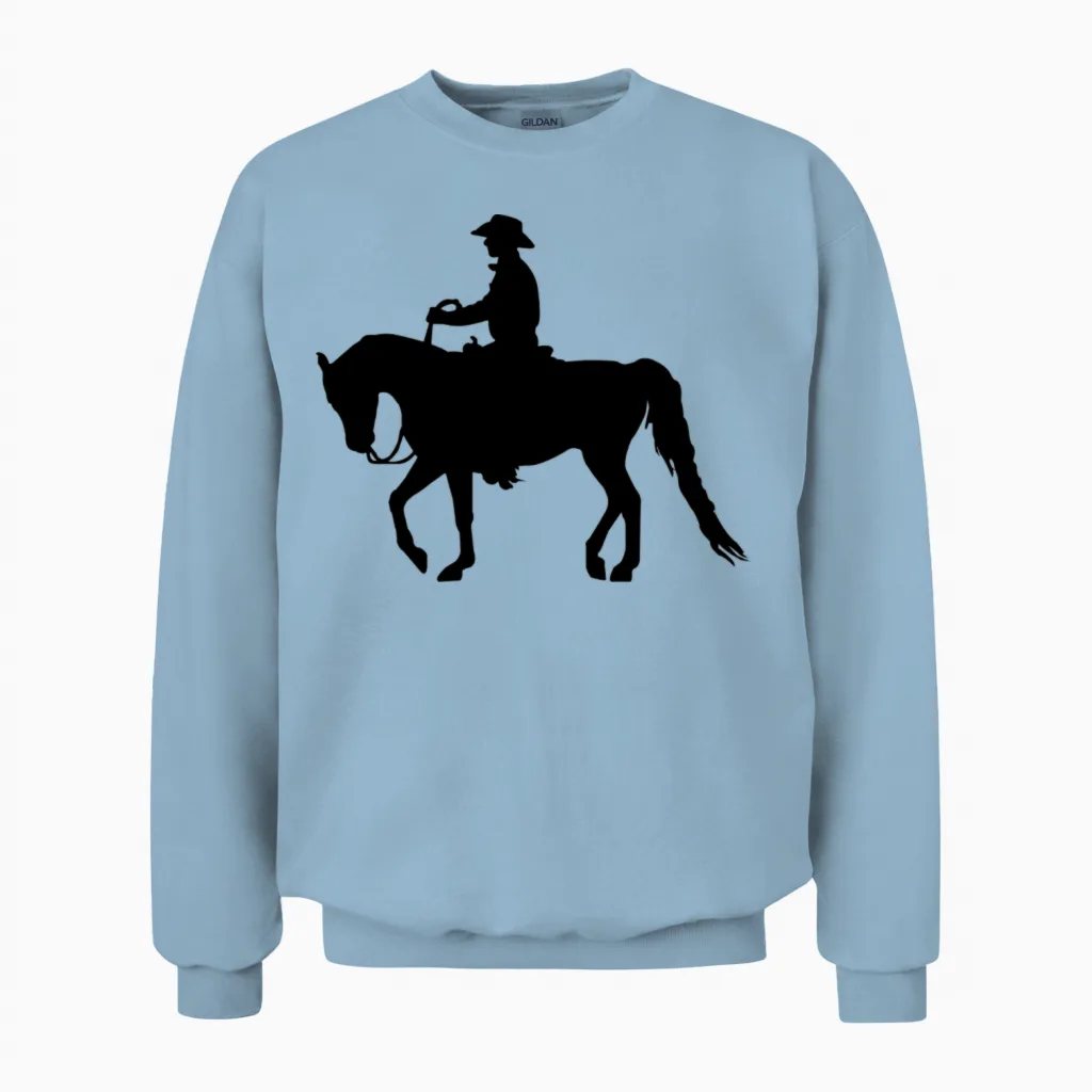 Arabian Horse: Western Horse Lovers Unisex Sweatshirt in Light Blue