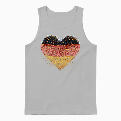 Banner Heart Germany Flag German Fan T-Shirt, Black Unisex Tank Top - Ash