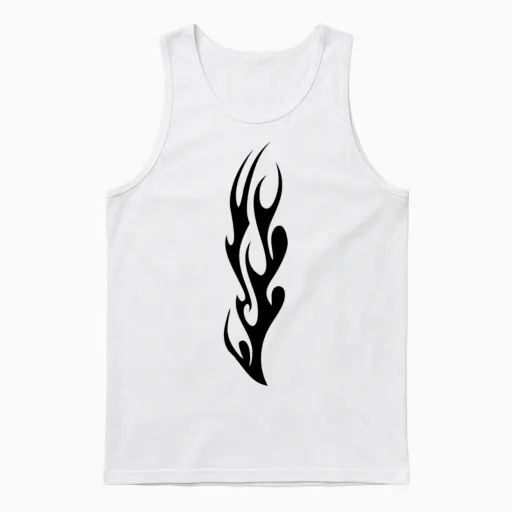 Tribal Flame Unisex Tank Top in White