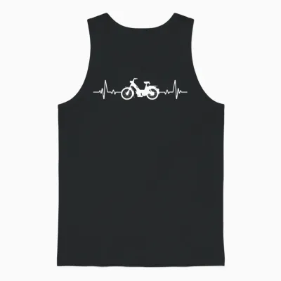 Moped Mob Mobeur Moped Heartbeat Humour T-Shirt, Black, S Unisex Tank Top - Black