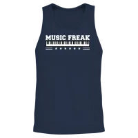Music Freak Quote Grand Piano Synthesizer Keyboard Unisex Tank Top - Navy – 2