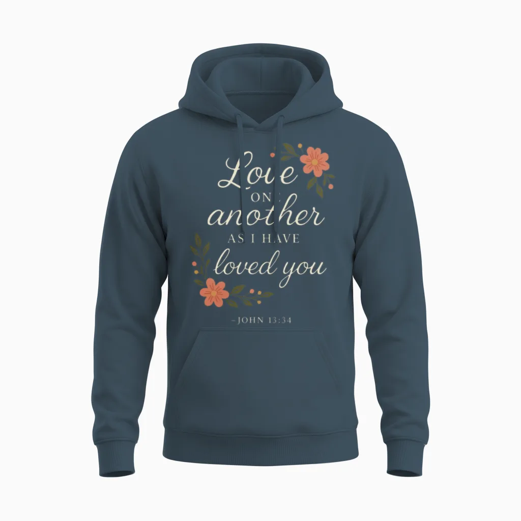 Love One Another Unisex Hoodie in Dark Heather