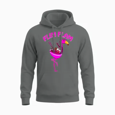 Ramen Flim Flam Flamingo Unisex Hoodie - Graphite Heather