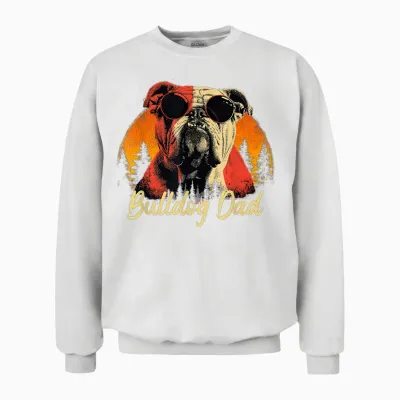 Best English Bulldog Dad Vintage Fête Des Pères Amoureux Des Chiens Unisex Sweatshirt - White