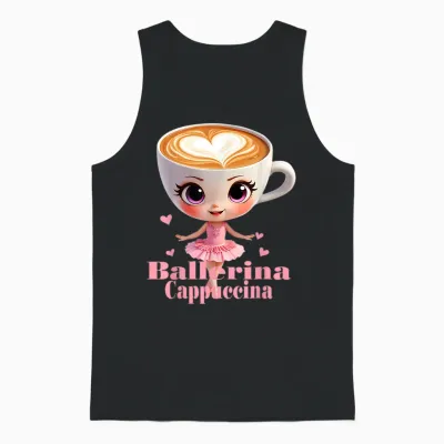 Funny Ballerina Cappuccina Unisex Tank Top - Black