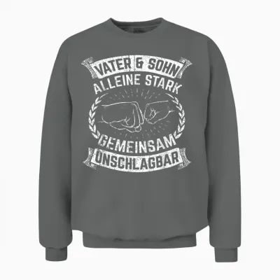 Vater & Sohn Alleine Stark Gemeinsam Unschlagbar Vater Unisex Sweatshirt - Graphite Heather
