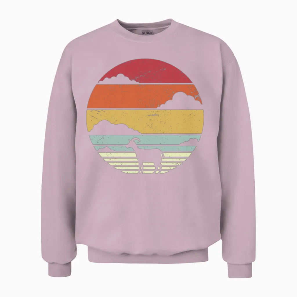 Goat Retro Farm & Country Gift Unisex Sweatshirt in Light Pink