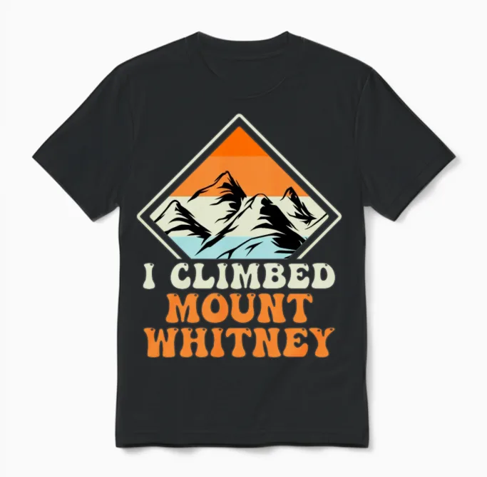 Mountaineers Summit Sports Hiking Climbing Unisex T-Shirt in Black