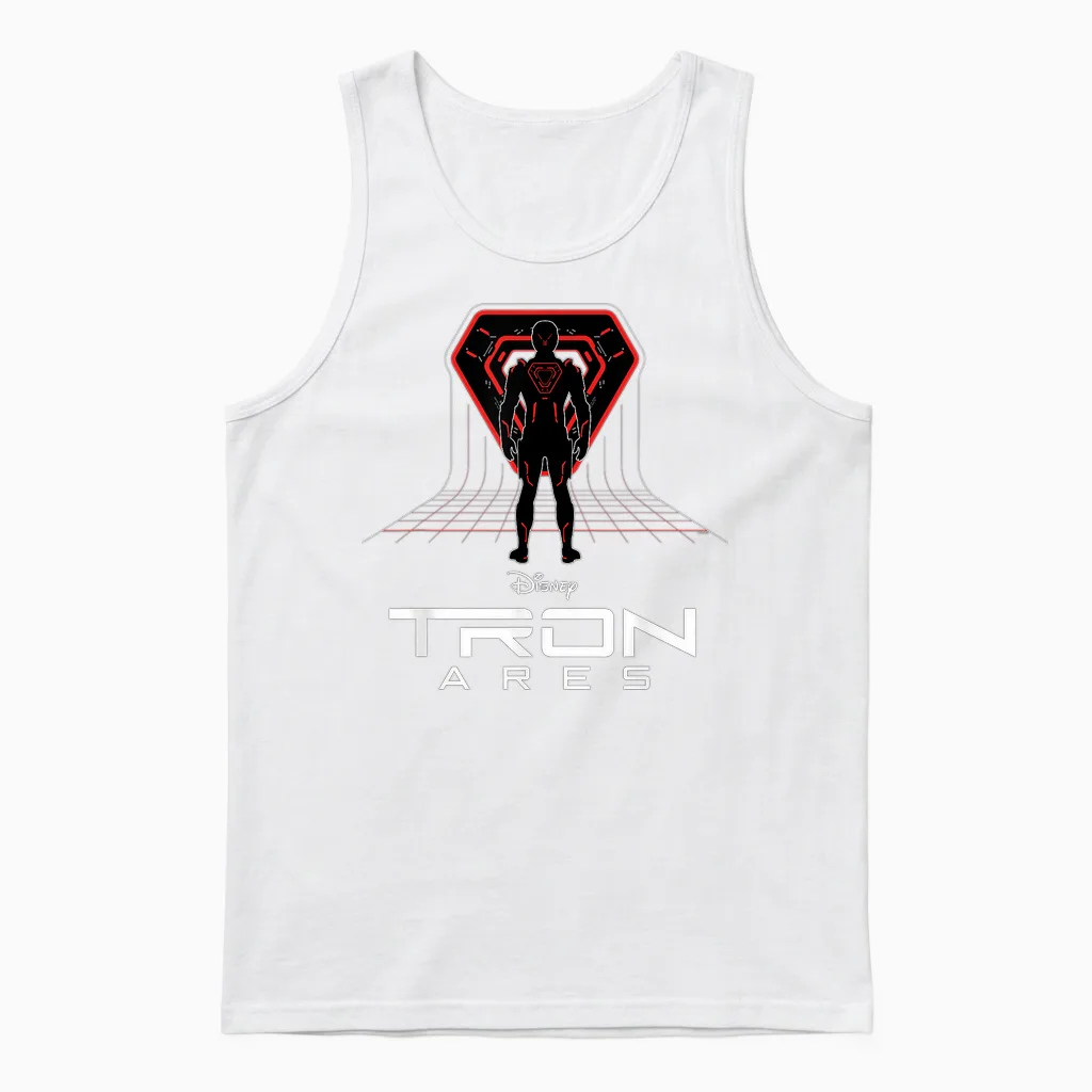 Disney Tron: Ares Digital Grid and Logo Official Movie Unisex Tank Top in White