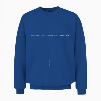 Jesus Is King the Way the Truth Life Design Back Unisex Sweatshirt - Royal