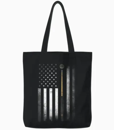 Billiards Pool Player Table Usa Us American Tote Bags - Black