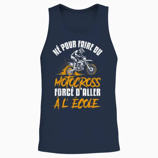 Motocross Pilot Motorcycle Cross Enduro Boy Child Sport Unisex Tank Top - Navy