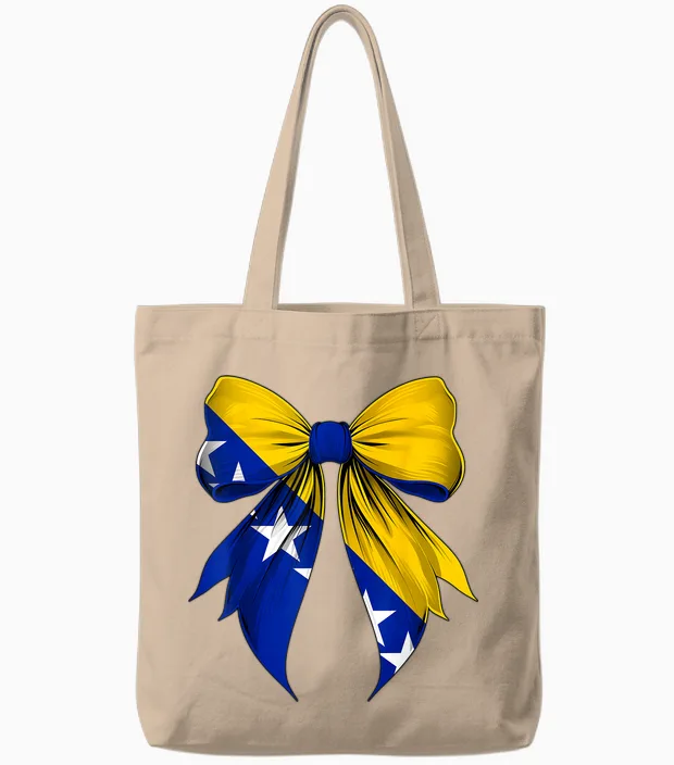 Bosnien-Herzegowina-Flagge, Bosnien Und Herzegowina, Band Tote Bags in Natural