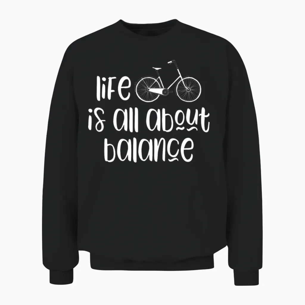 Funny Bicycle Slogan Unisex Sweatshirt in Black