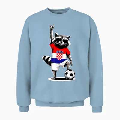 Kroatische Flagge Herren Damen Kinder Kroatien Unisex Sweatshirt - Light Blue