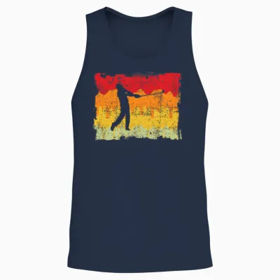 Golf Retro Unisex Tank Top - Navy
