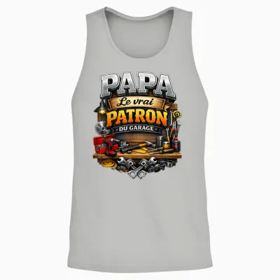 Cadeau Papa Bricoleur Bricolage Garage Fête Des Pères Noël Unisex Tank Top - Ash