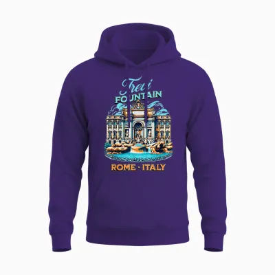 Fontaine De Trevi Rome Italie Vacances Européennes Fontana Di Trevi Unisex Hoodie - Purple