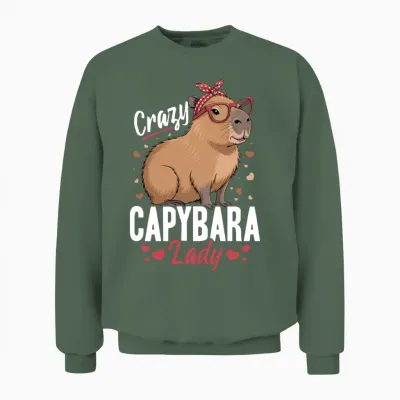 Funny Capybara Unisex Sweatshirt - Military Green