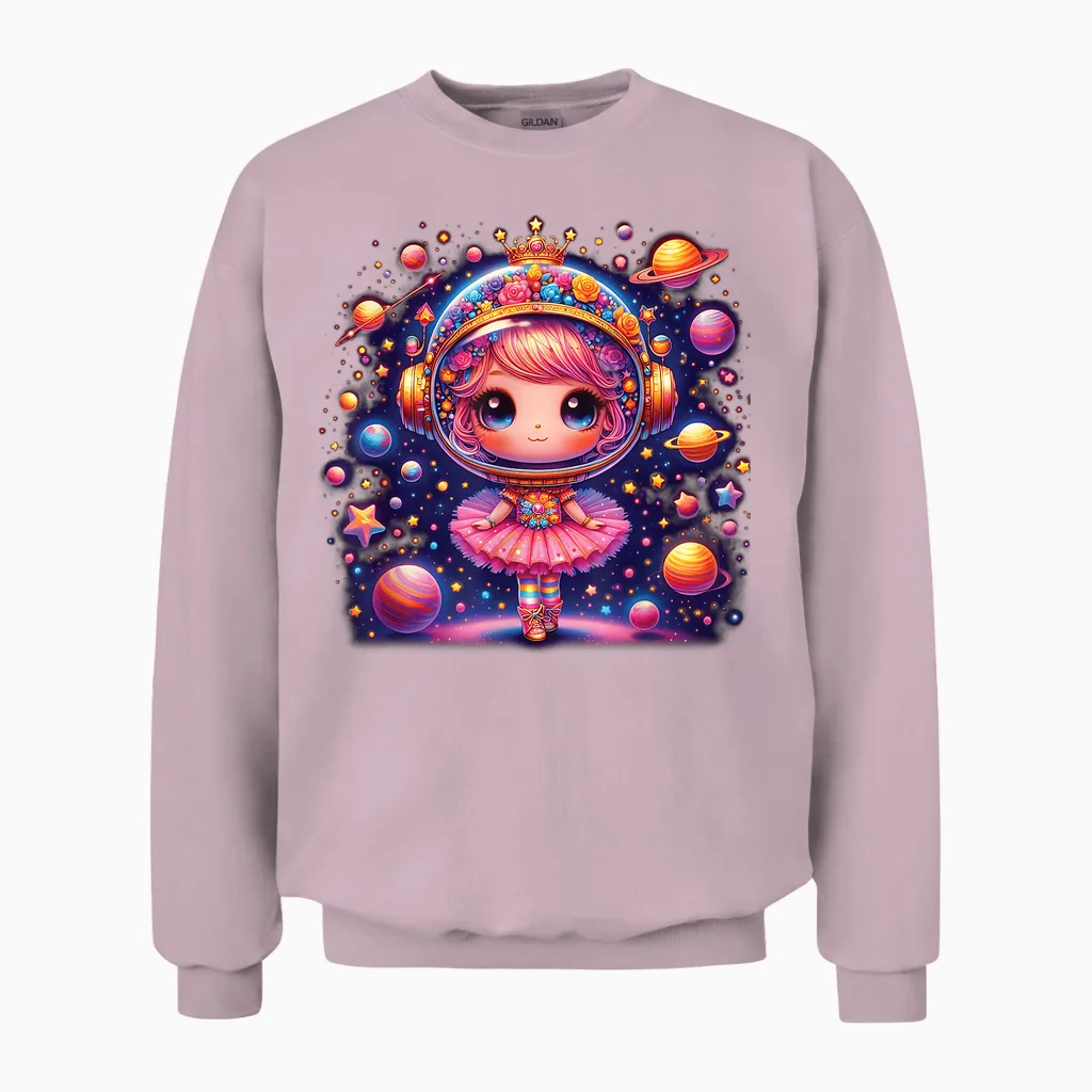 Ballerine Astronaute Danseur Danse Astronomie Unisex Sweatshirt in Light Pink