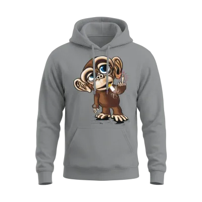Dude Monkey Unisex Hoodie - Sport Grey
