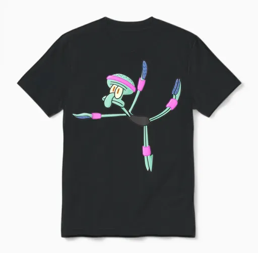 Mademark X Spongebob Squarepants - Spongebob Squidward Ballerina Unisex T-Shirt in Black