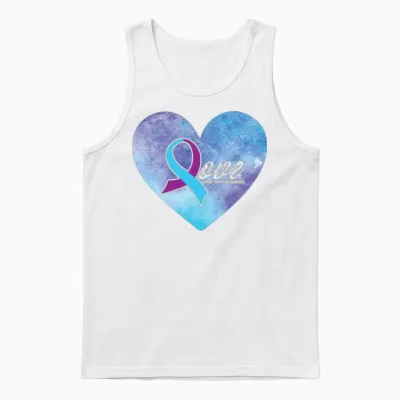 Love Heart Suicide Prevention Suicide Awareness Unisex Tank Top - White