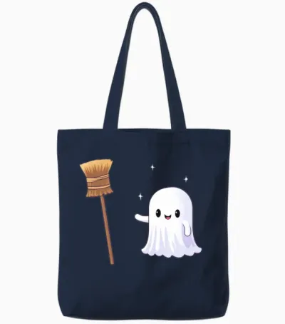 Funny Ghost Tote Bags - Navy
