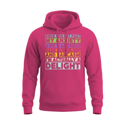 Once You Get Past My Anxiety Awkwardness Dark Humo Unisex Hoodie - Heliconia