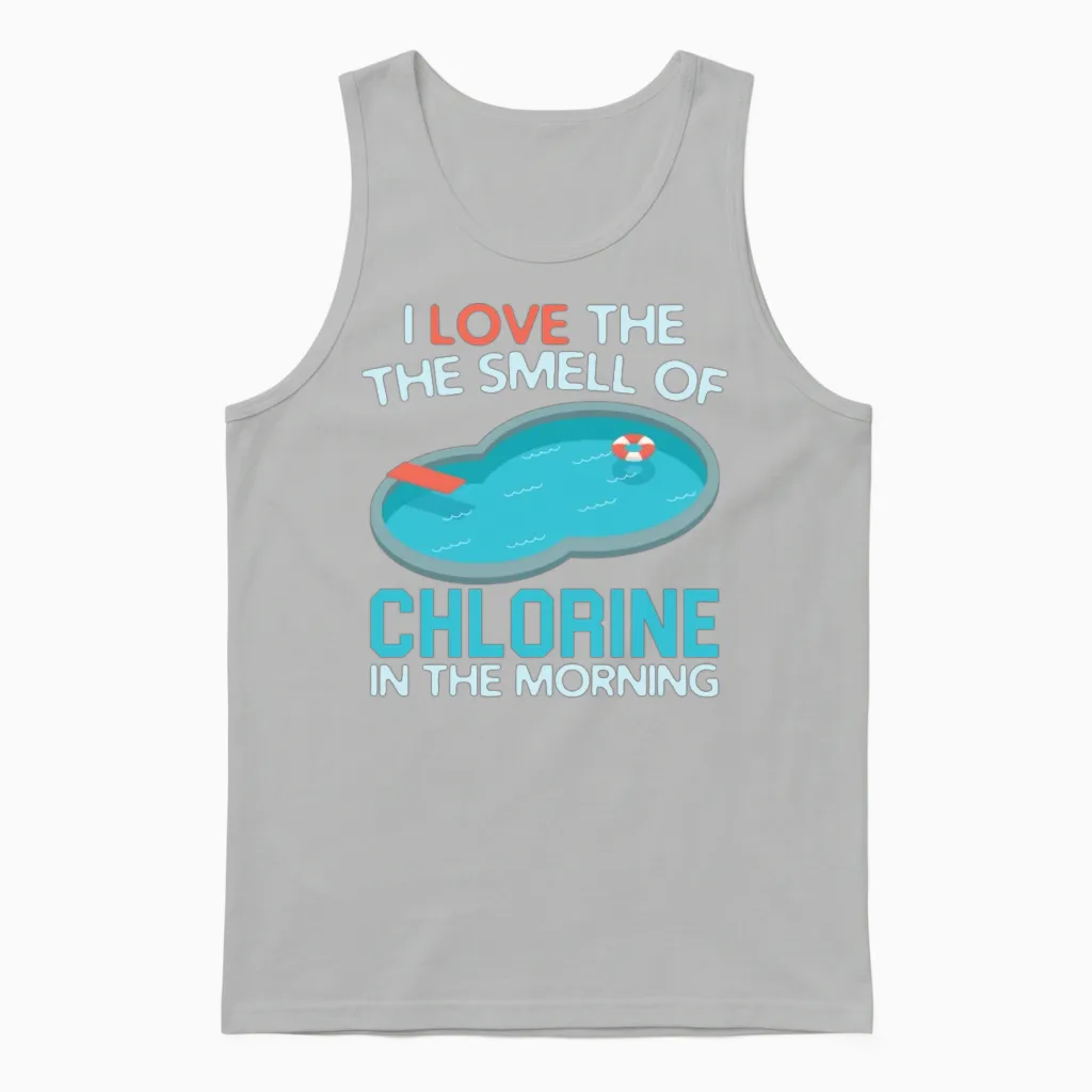 Funny Swimming Unisex Tank Top in Ash
