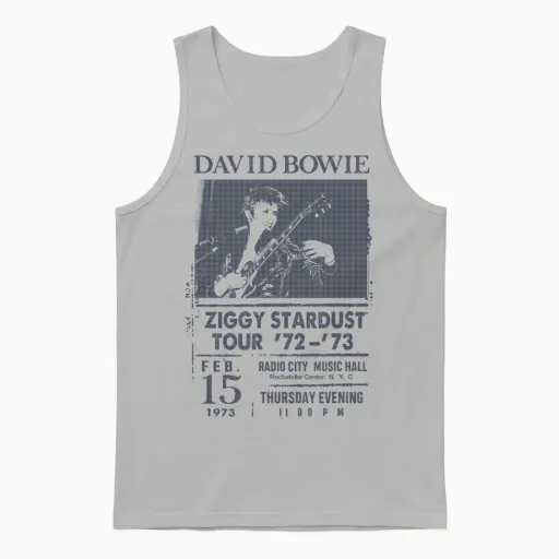 David Bowie - Radio City T-Shirt, Gray Unisex Tank Top - Ash