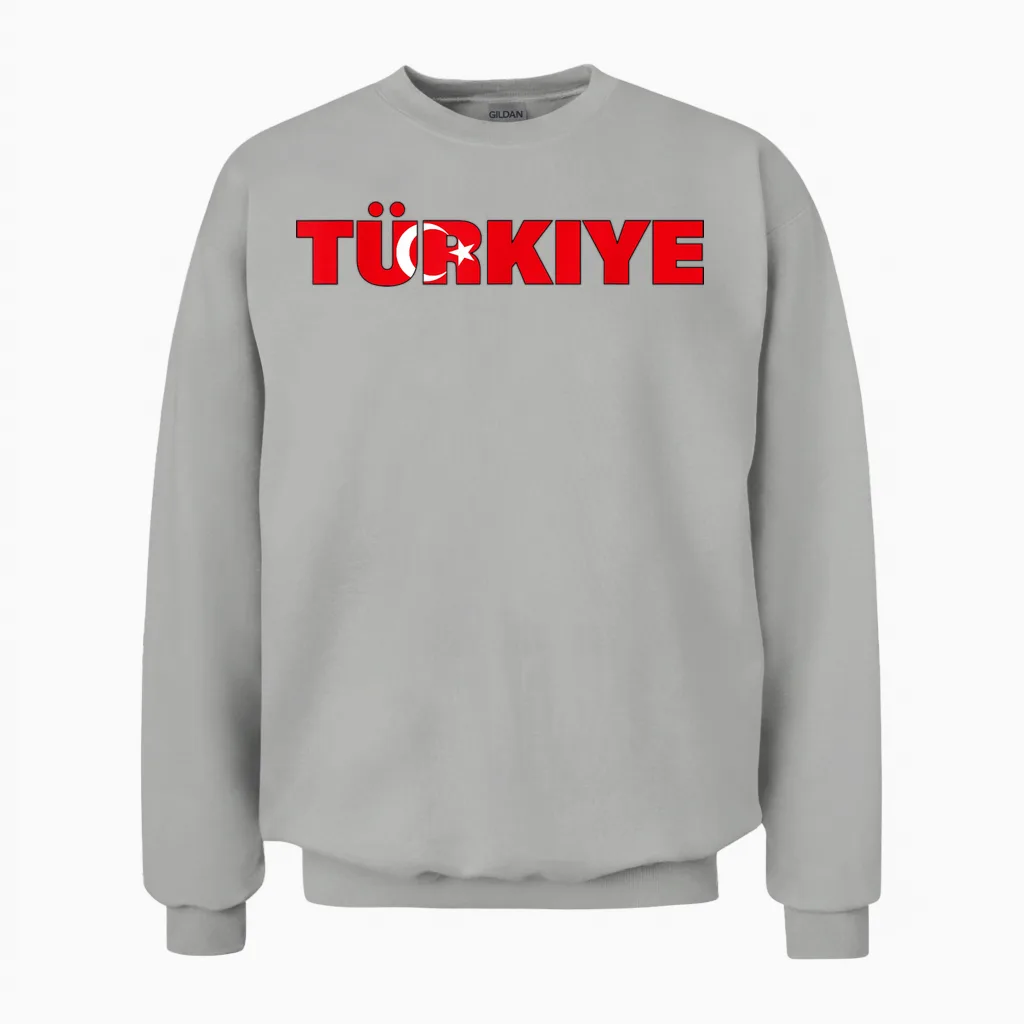 Türkei Flagge Türk Bayragi Herren Türkei Kinder Türkiye Unisex Sweatshirt in Ash