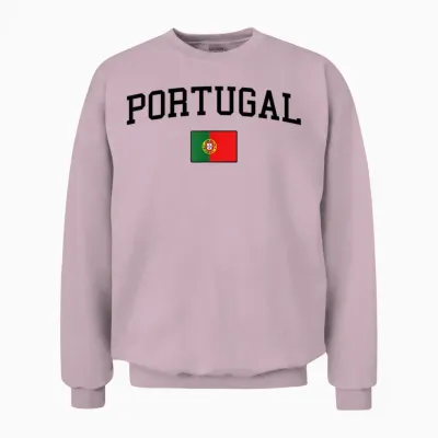 Portugiesische Flagge Herren Damen Kinder Portugal Unisex Sweatshirt - Light Pink