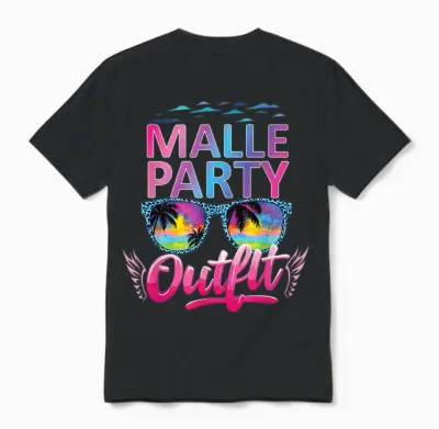 Malle Party Group Shirt Women Mallorca Outfit Women's Party Unisex T-Shirt - Black