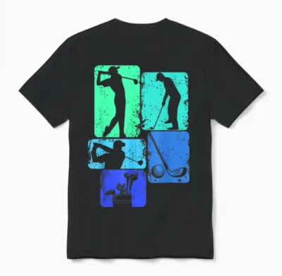 Golf Golfer Golfspieler Kinder Jungen Unisex T-Shirt - Black