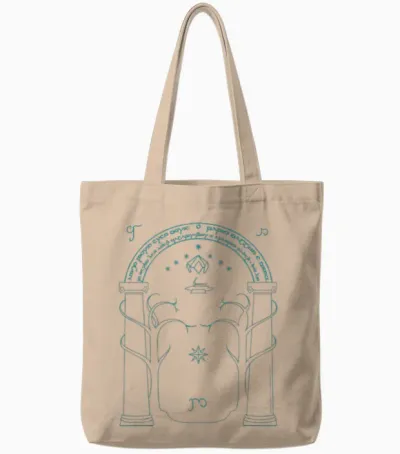 The Lord of the Rings Doors of Durin Tote Bags - Natural