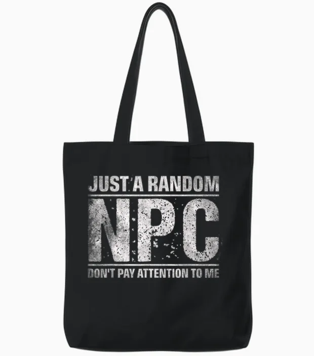 Just a Random Npc Rollenspiel Larping Tote Bags in Black