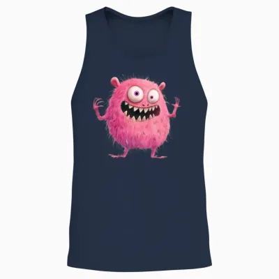 Funny Monster Unisex Tank Top - Navy