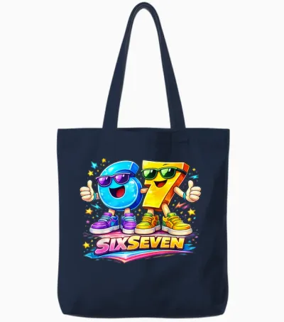 Six Seven 67 Meme Lustiges Zahlen Design Für Kinder Teenager Tote Bags - Navy