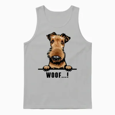 Airedale Terrier Dog Fumy Dog Unisex Tank Top - Ash