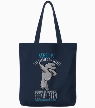 Sei Immer Du Selbst Seekuh Tote Bags - Navy